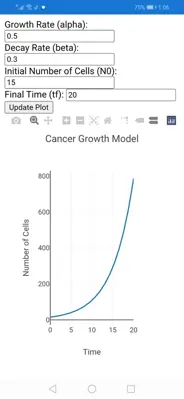 Cancer growth model android App screenshot 0